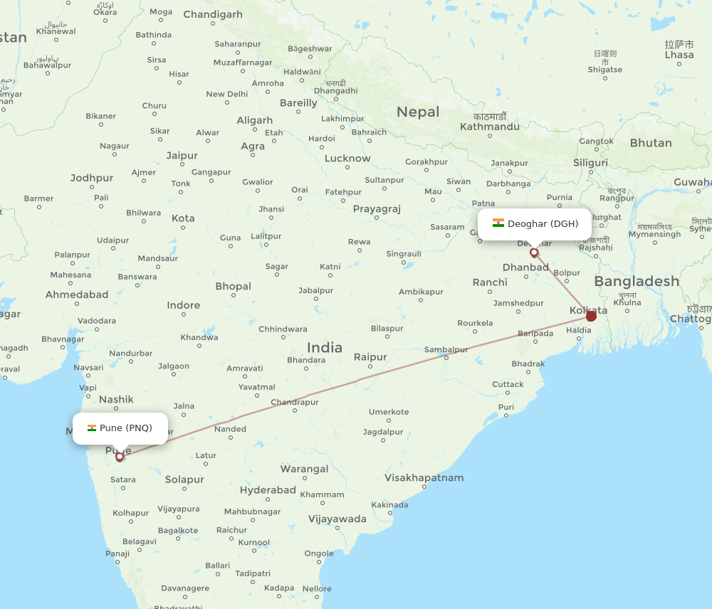 PNQ-DGH flight routes