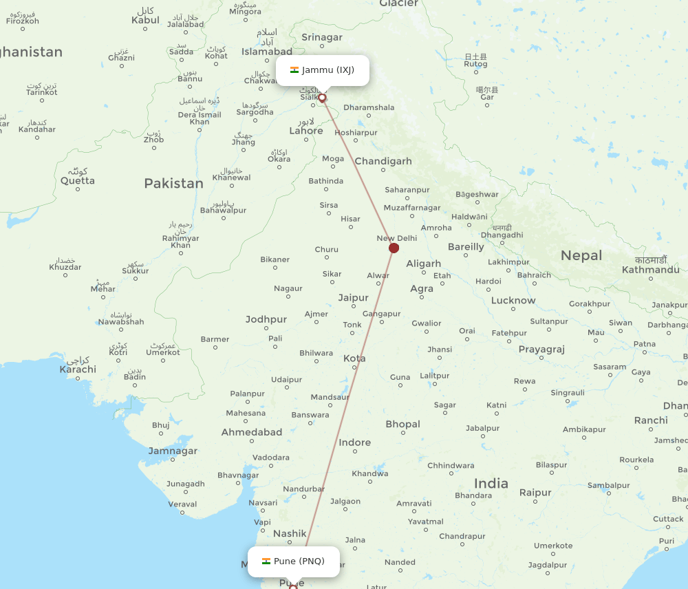 PNQ-IXJ flight routes