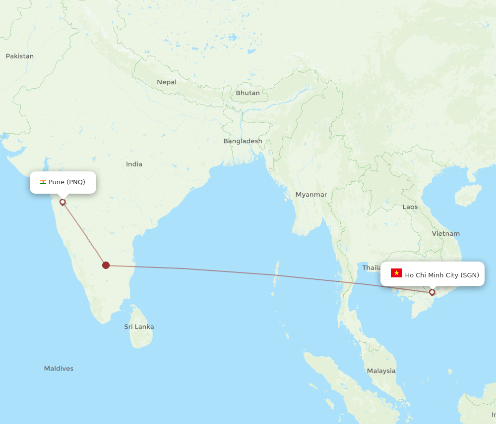 PNQ-SGN flight routes