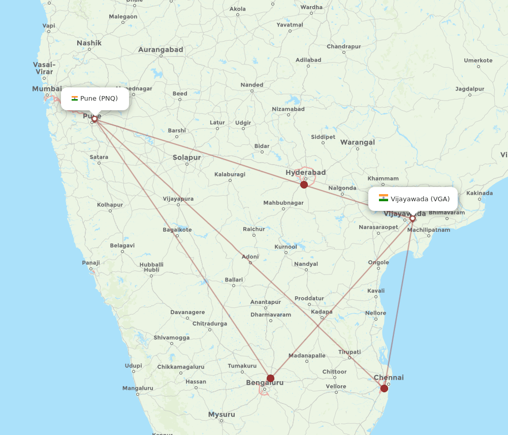 PNQ-VGA flight routes