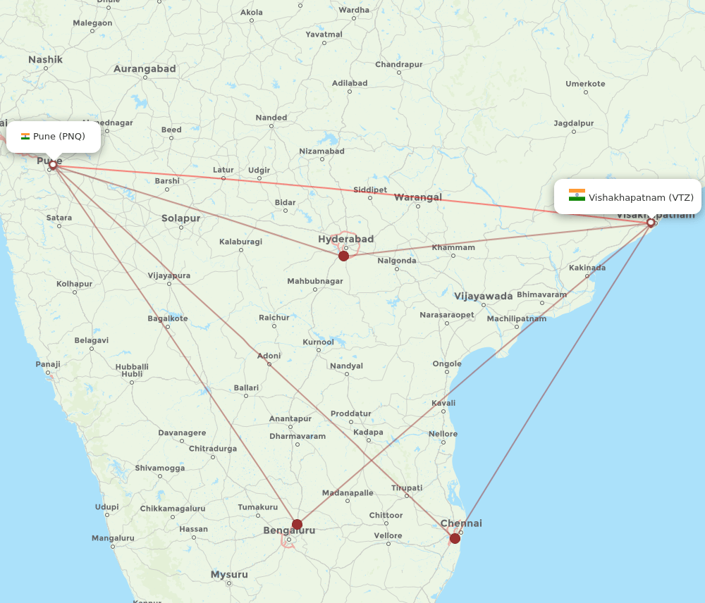 PNQ-VTZ flight routes