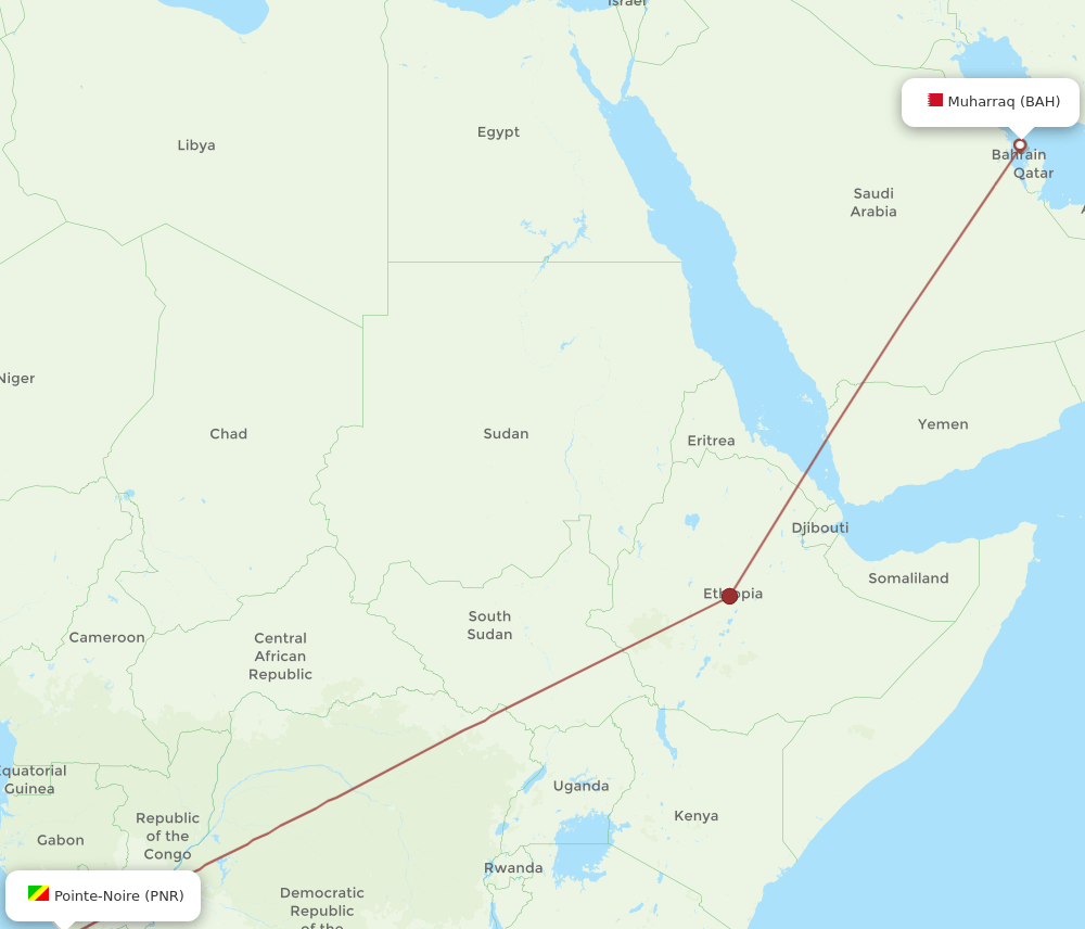 BAH to PNR flights and routes map