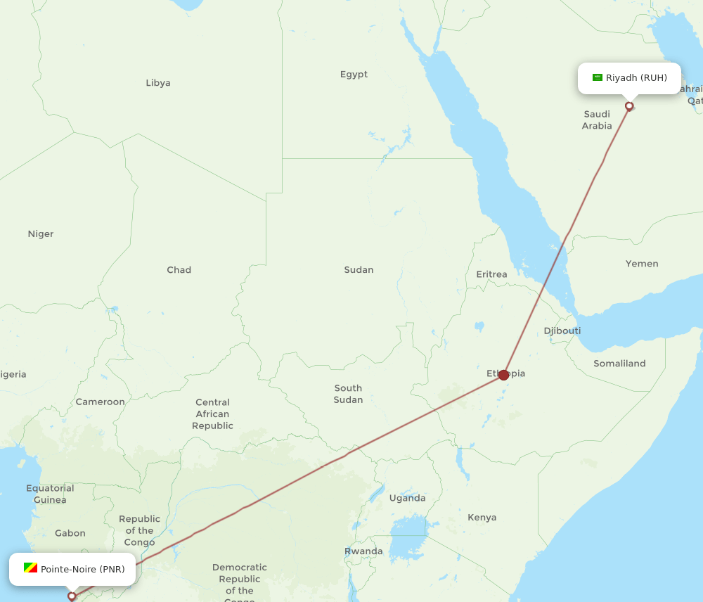 RUH to PNR flights and routes map
