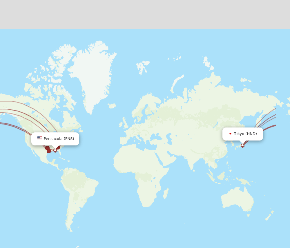 PNS-HND flight routes