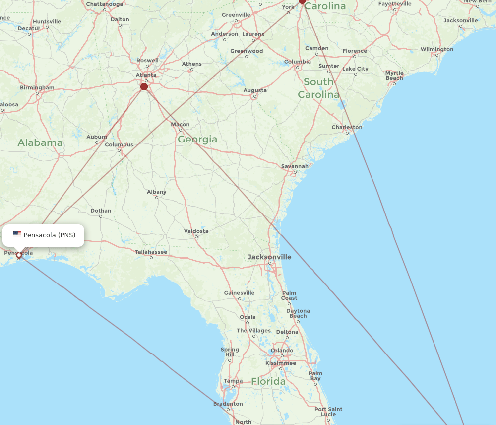 PNS to MHH flights and routes map