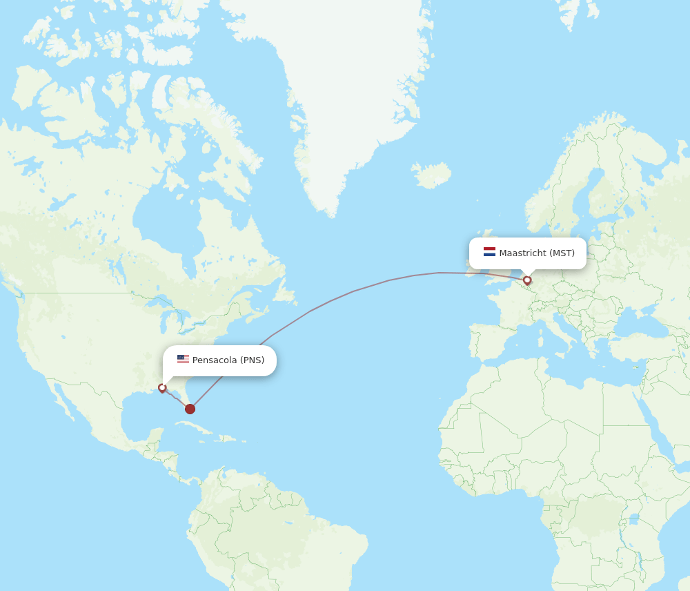 PNS-MST flight routes
