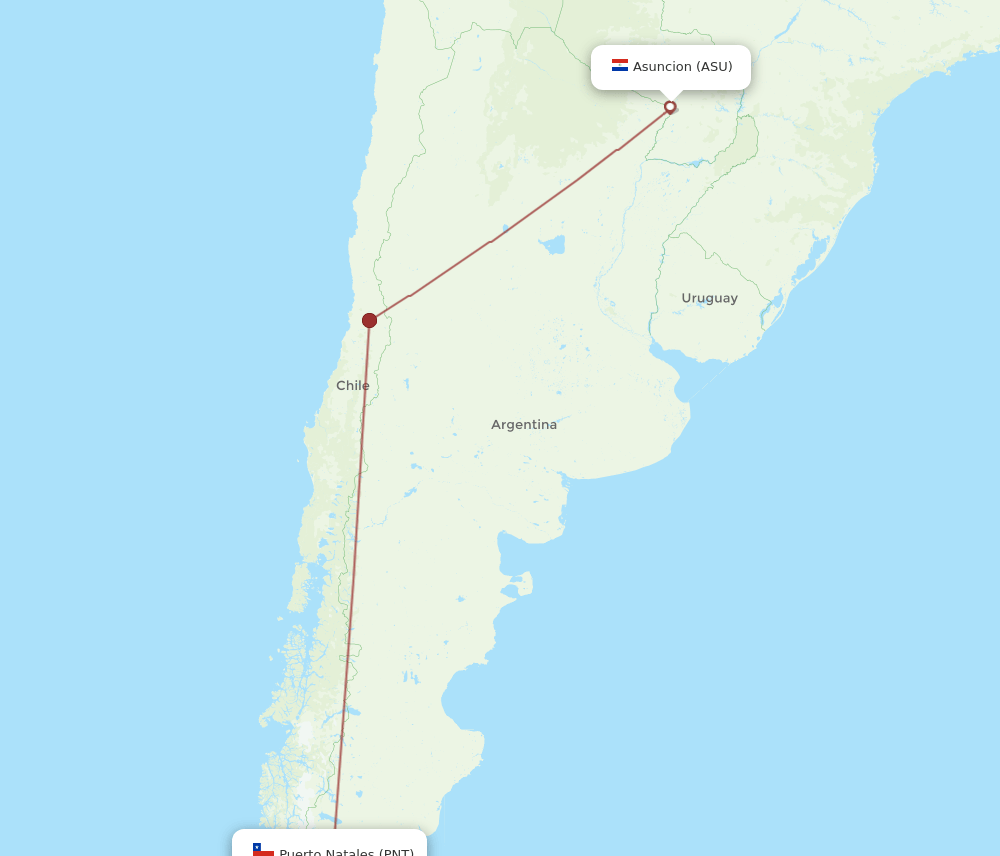 PNT-ASU flight routes