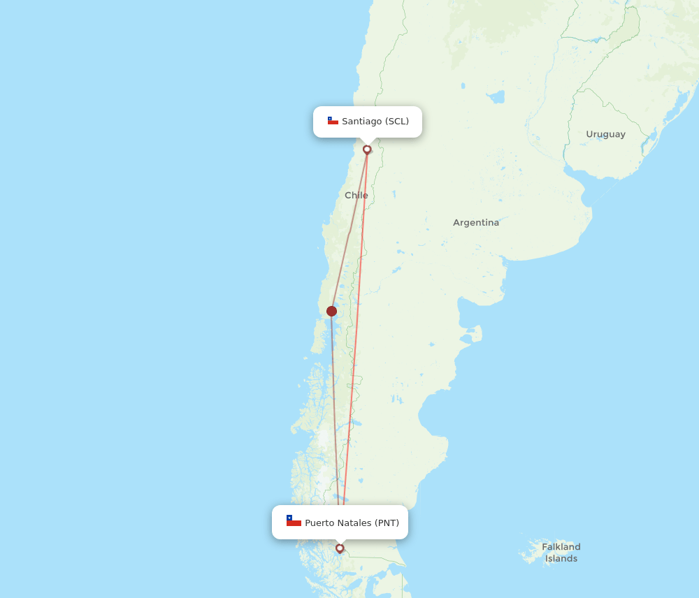 PNT-SCL flight routes