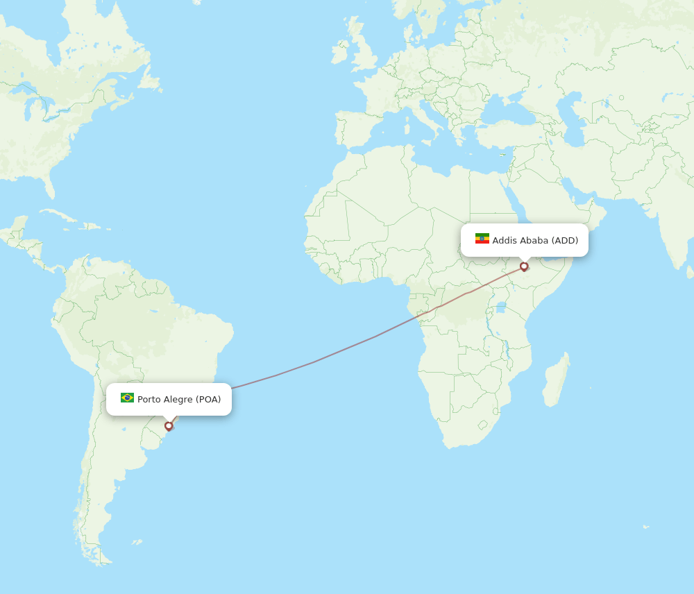 POA to ADD flights and routes map
