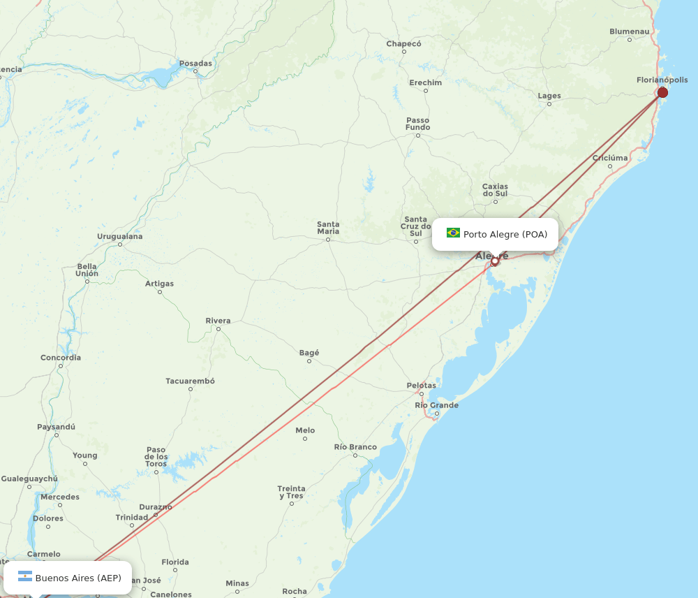 POA-AEP flight routes