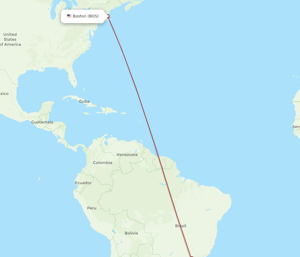 POA-BOS flight routes