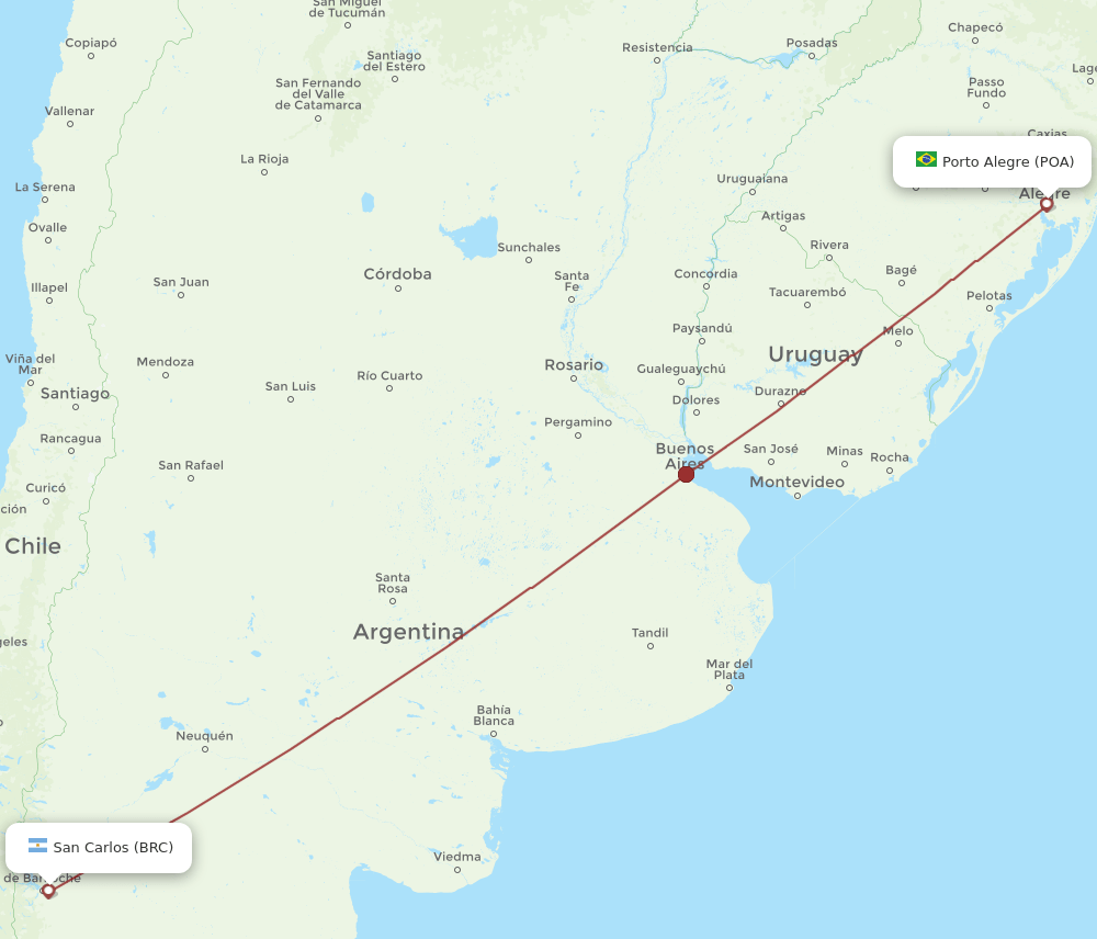 POA-BRC flight routes