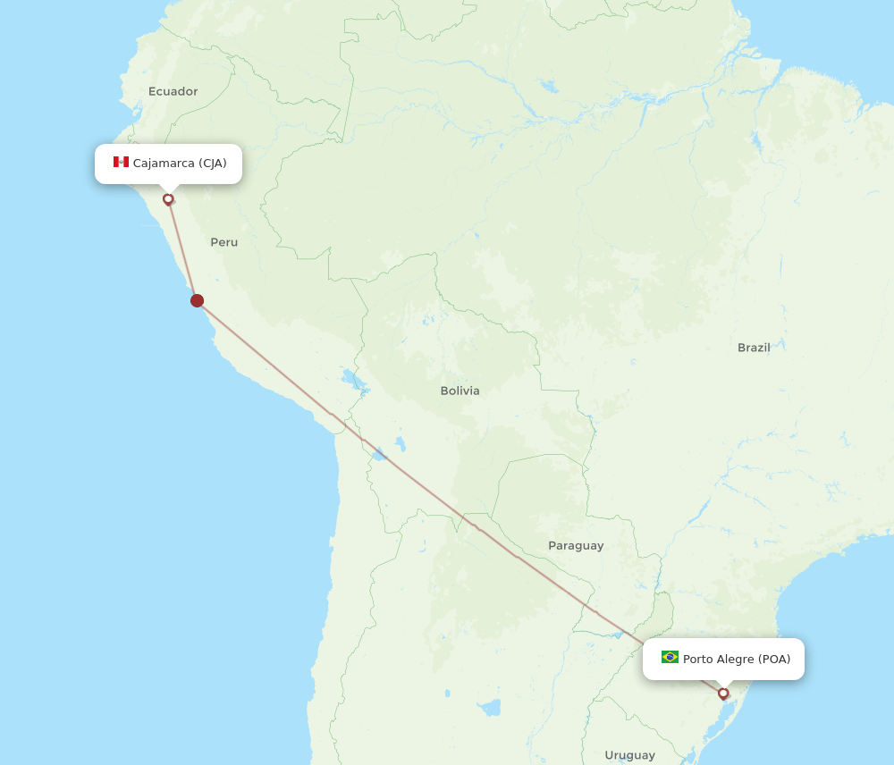 POA to CJA flights and routes map
