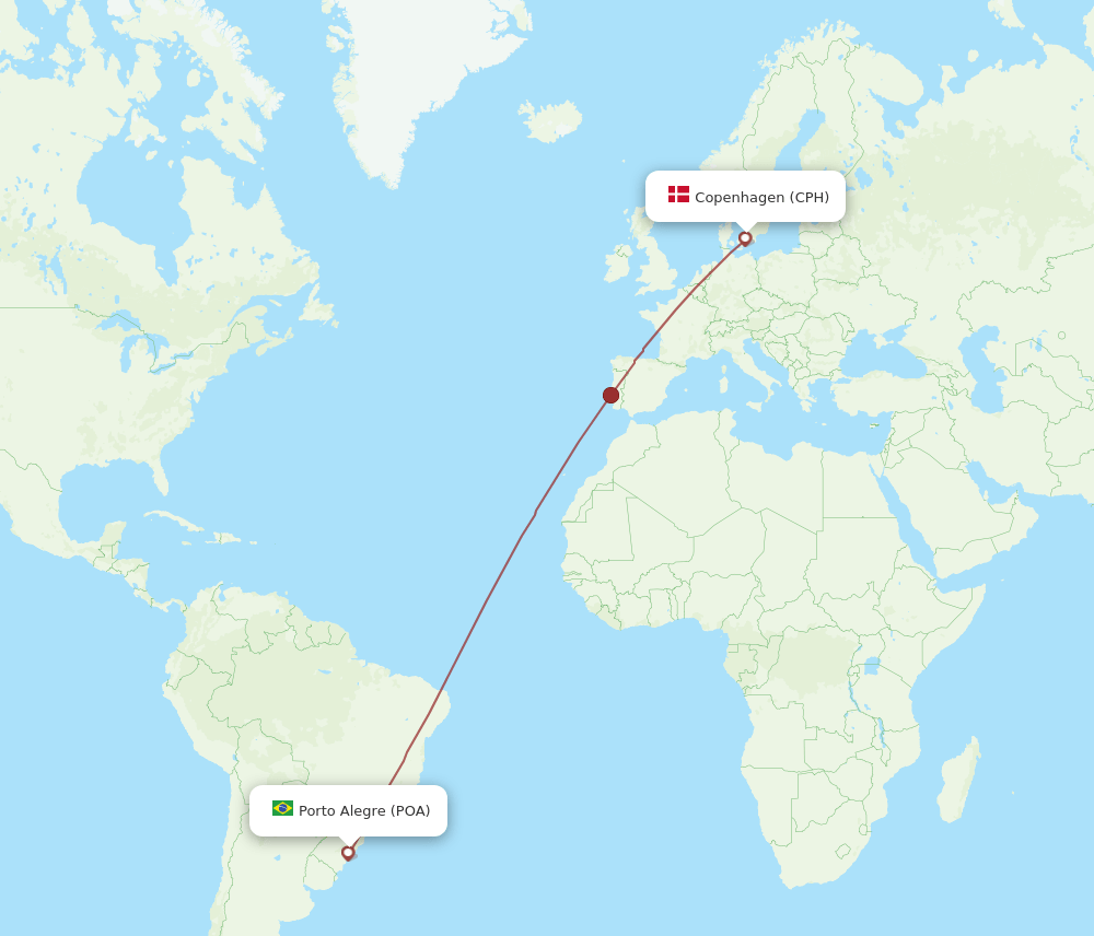 POA-CPH flight routes