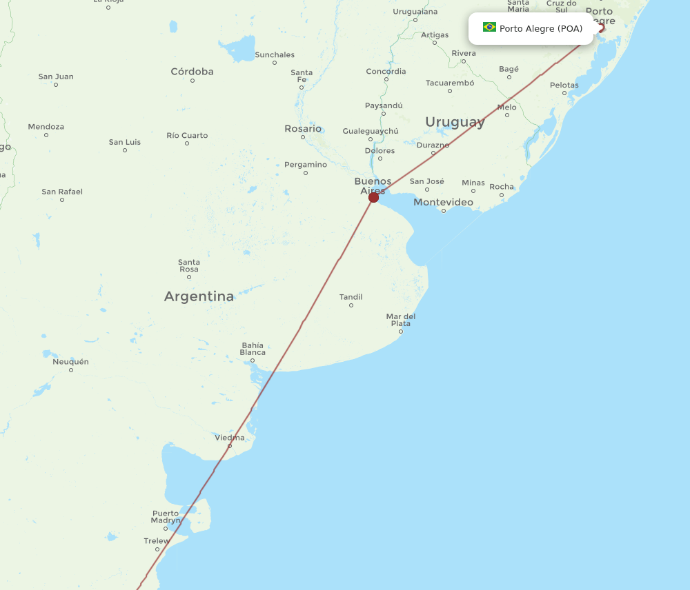 POA to CRD flights and routes map