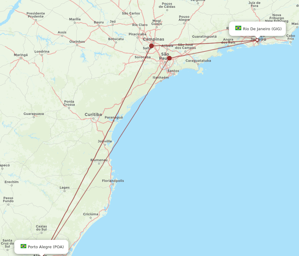 POA-GIG flight routes