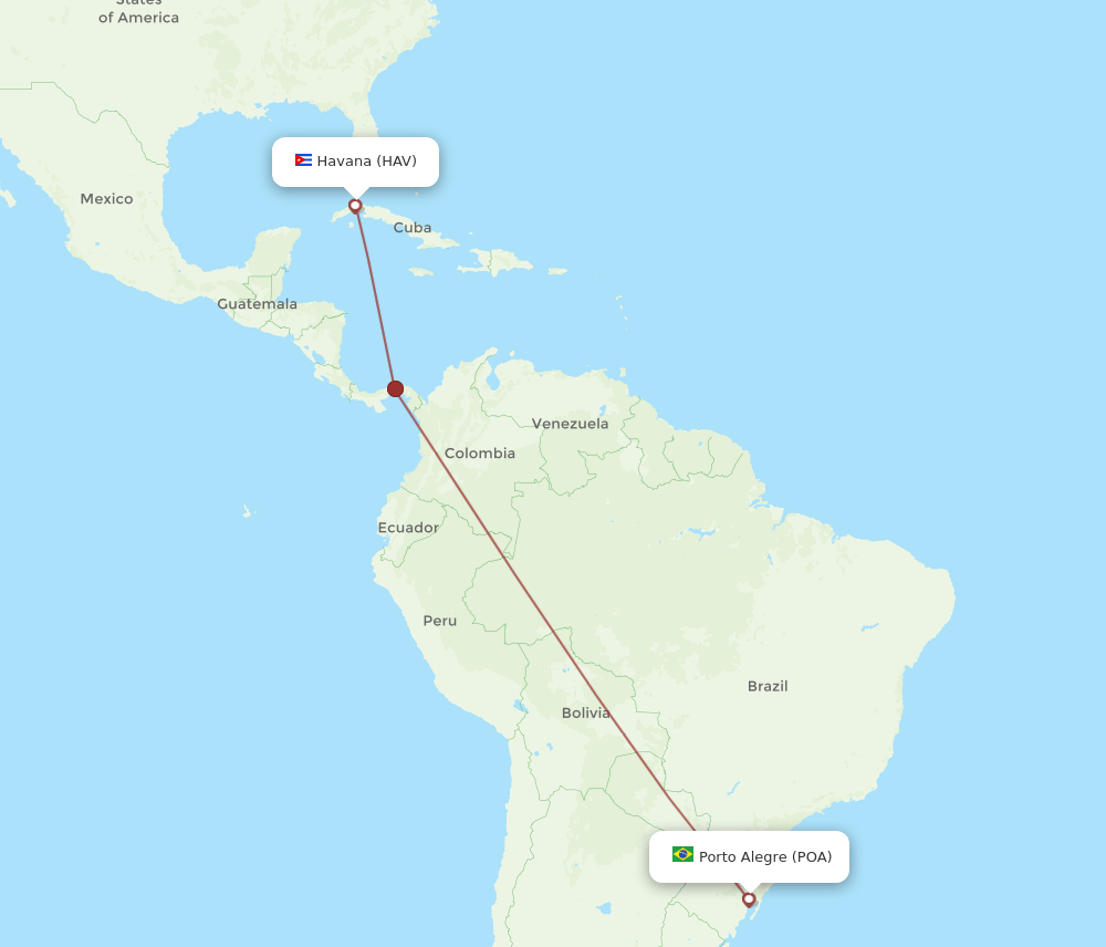 POA-HAV flight routes