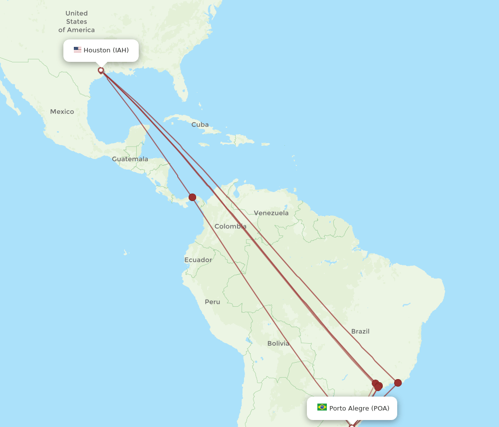 POA-IAH flight routes