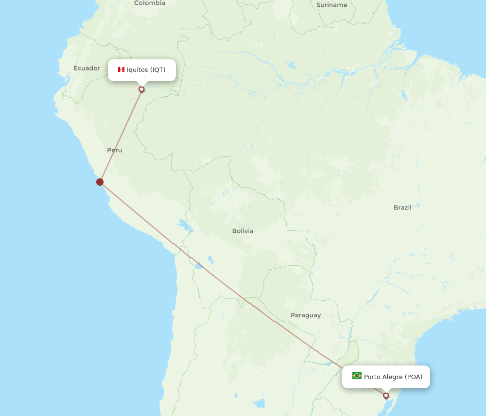 POA-IQT flight routes