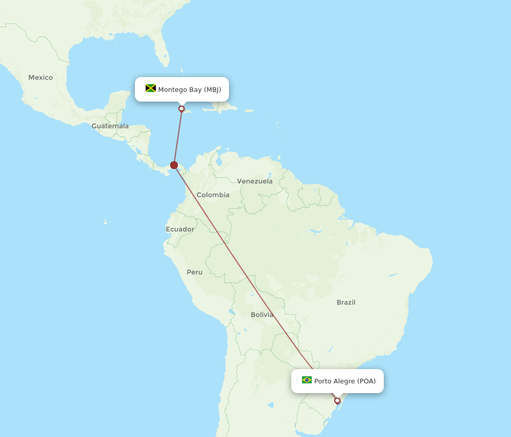 POA-MBJ flight routes