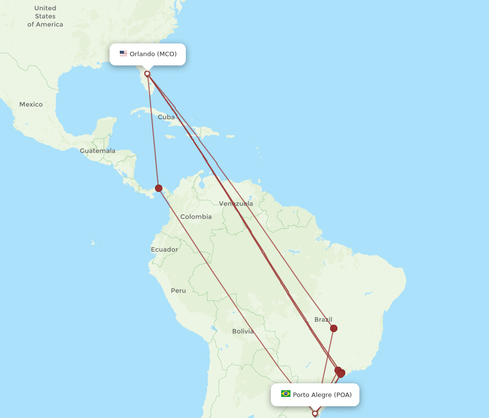 POA-MCO flight routes