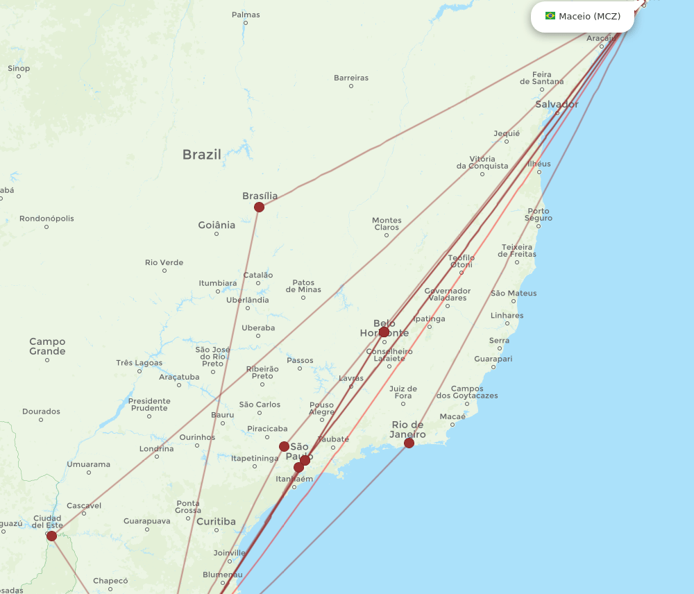 POA-MCZ flight routes