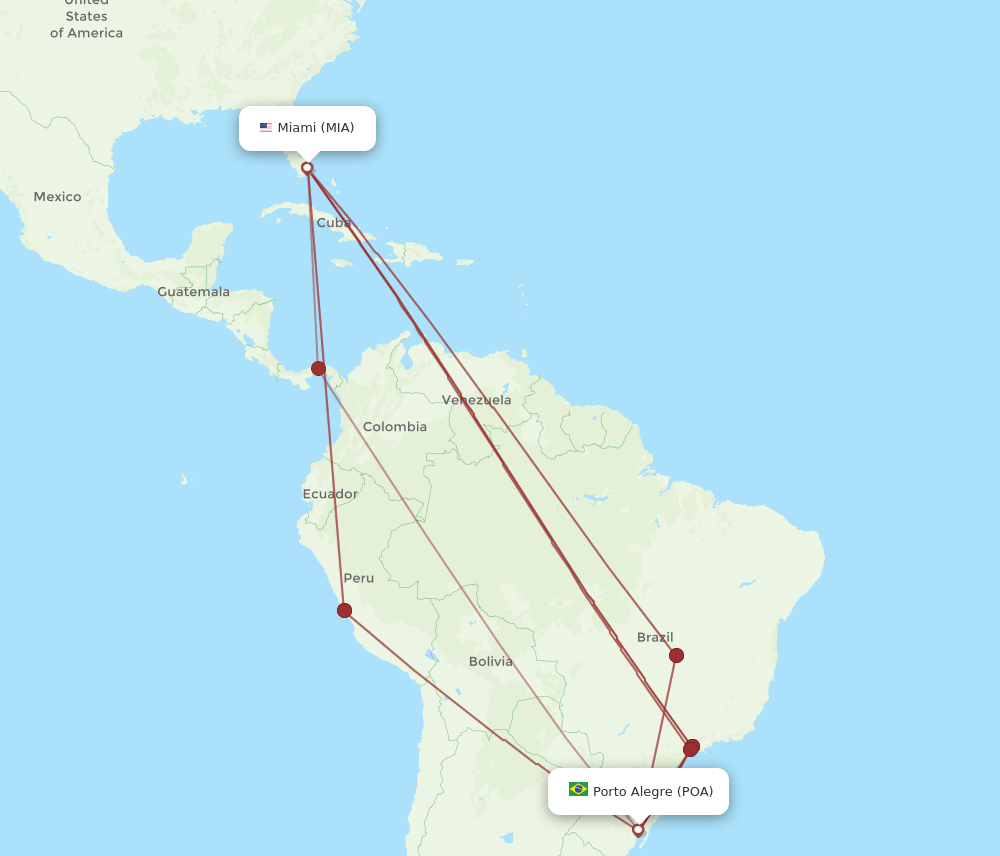 POA-MIA flight routes