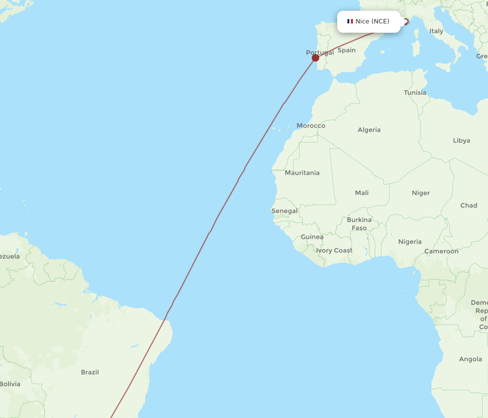 POA-NCE flight routes