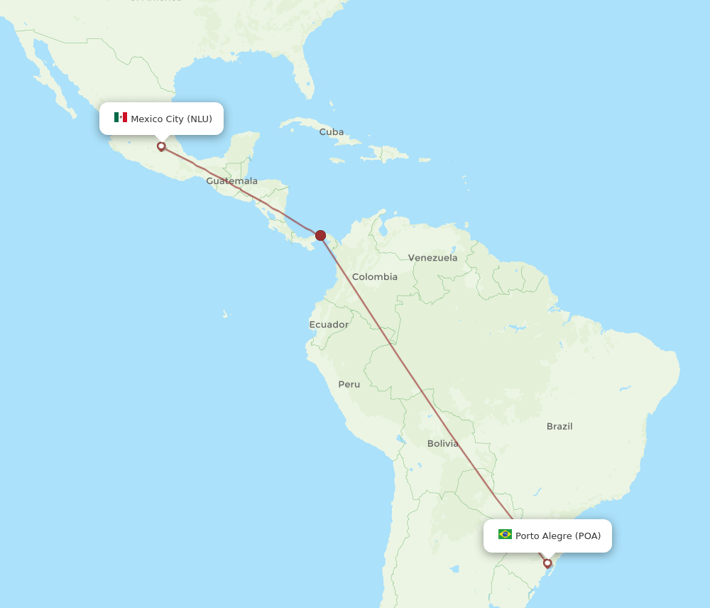 POA to NLU flights and routes map