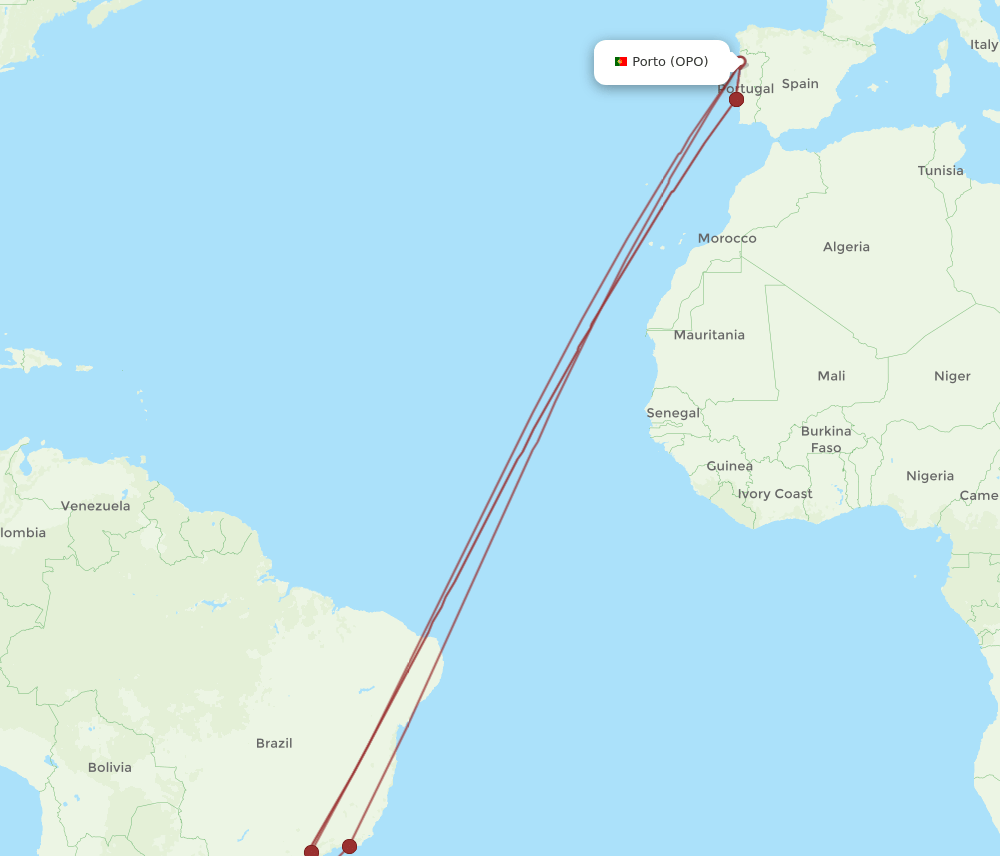 POA-OPO flight routes