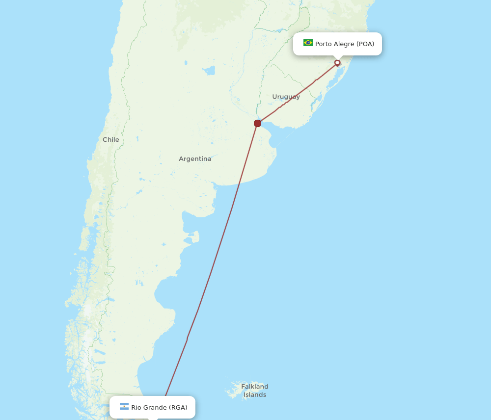 POA-RGA flight routes