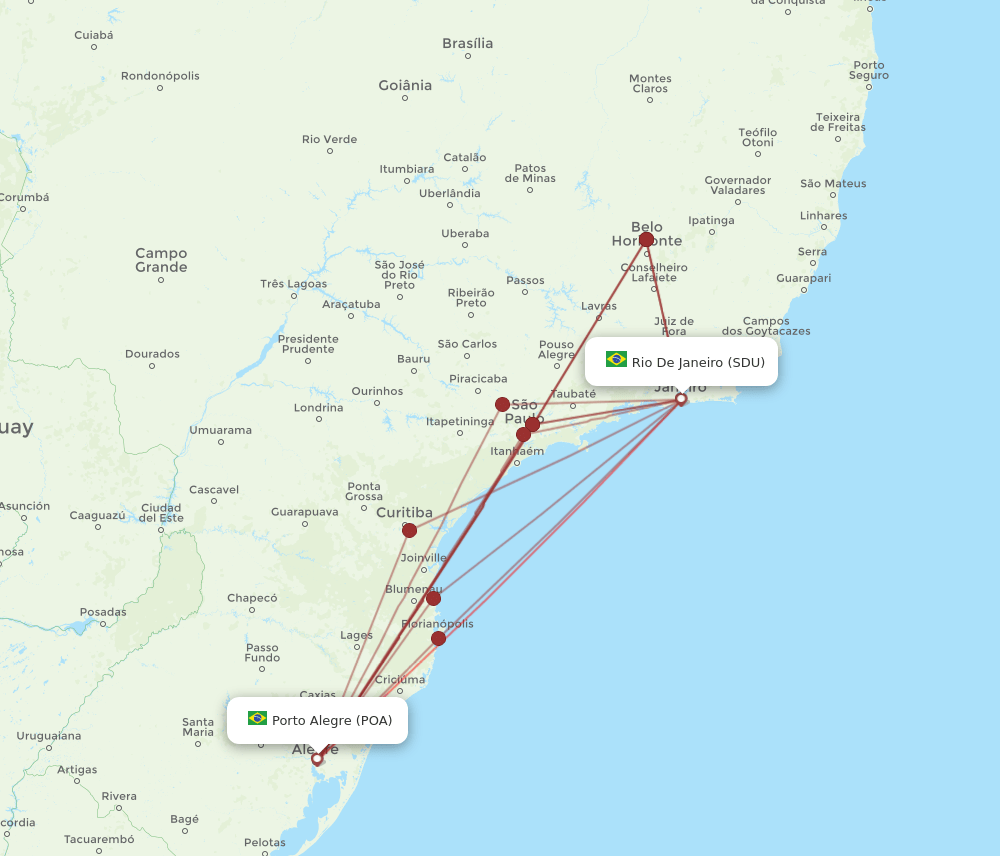 POA-SDU flight routes