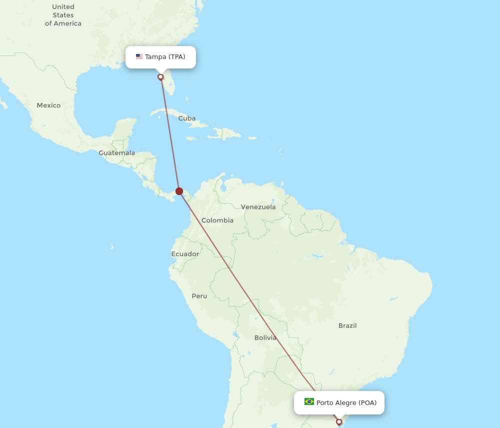 POA-TPA flight routes