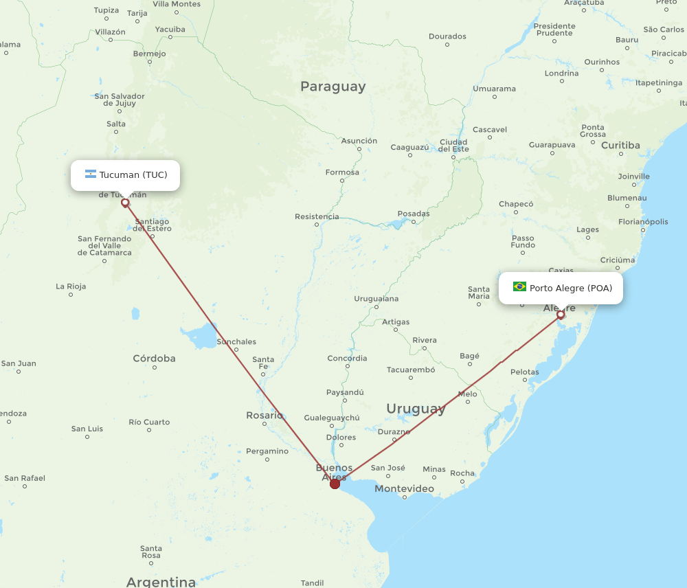 POA-TUC flight routes