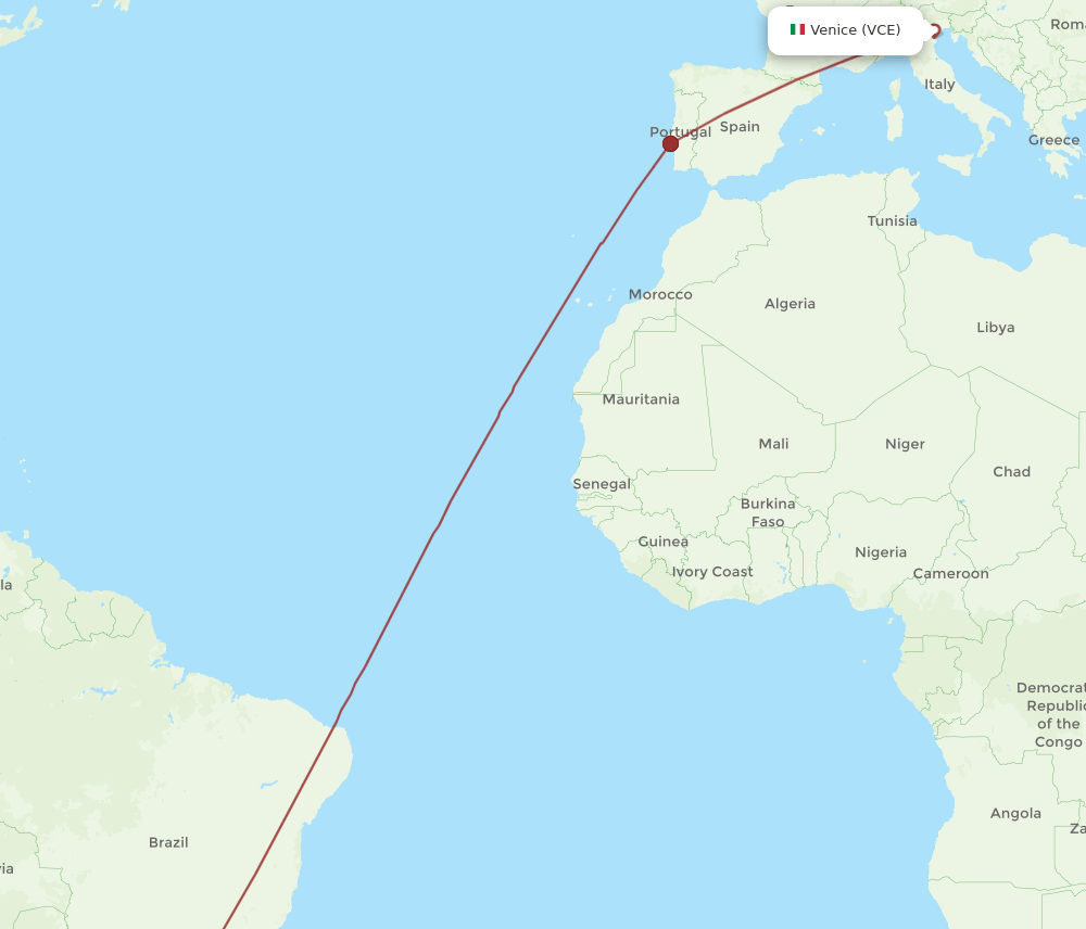 POA-VCE flight routes