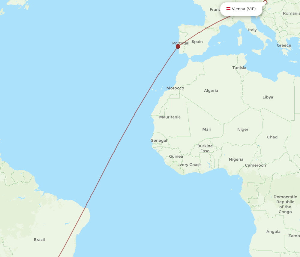 POA-VIE flight routes