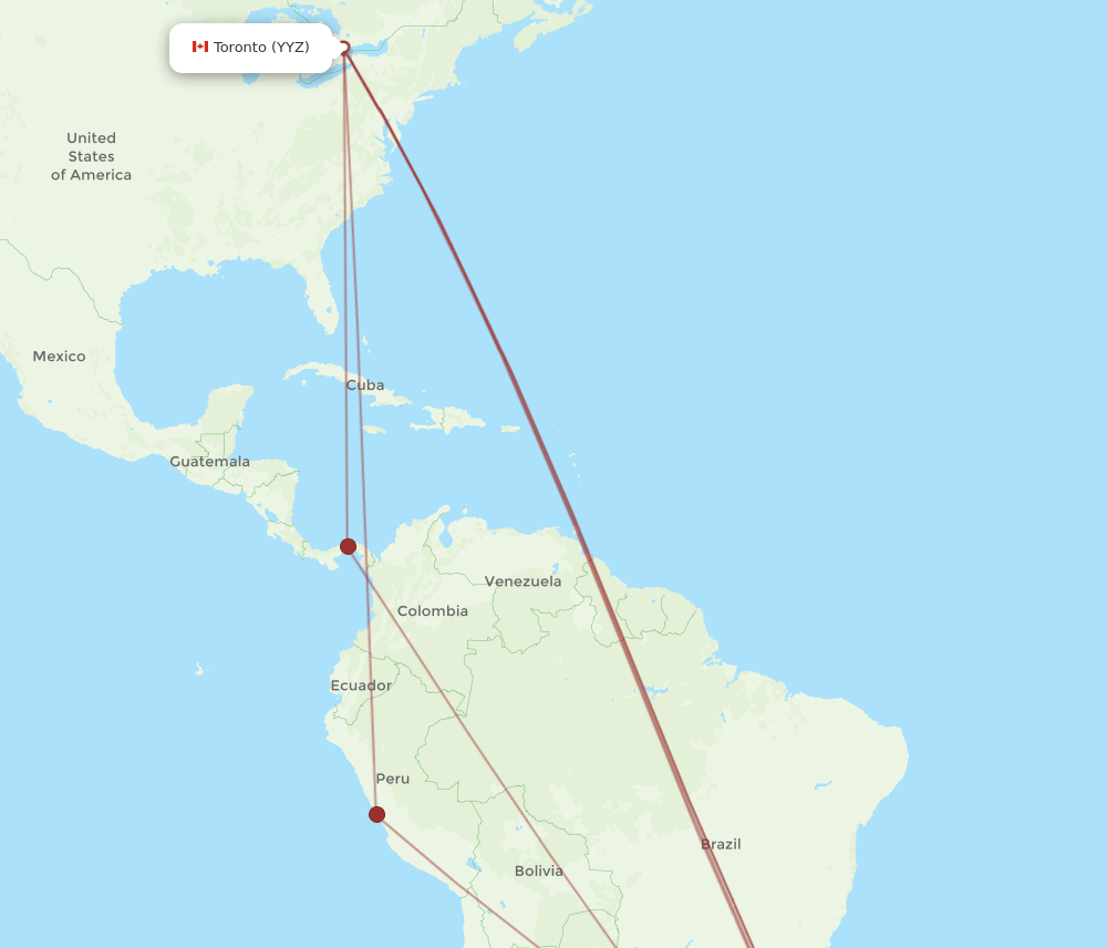 POA-YYZ flight routes
