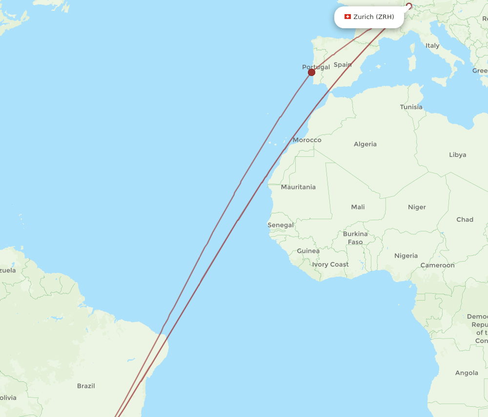 POA-ZRH flight routes