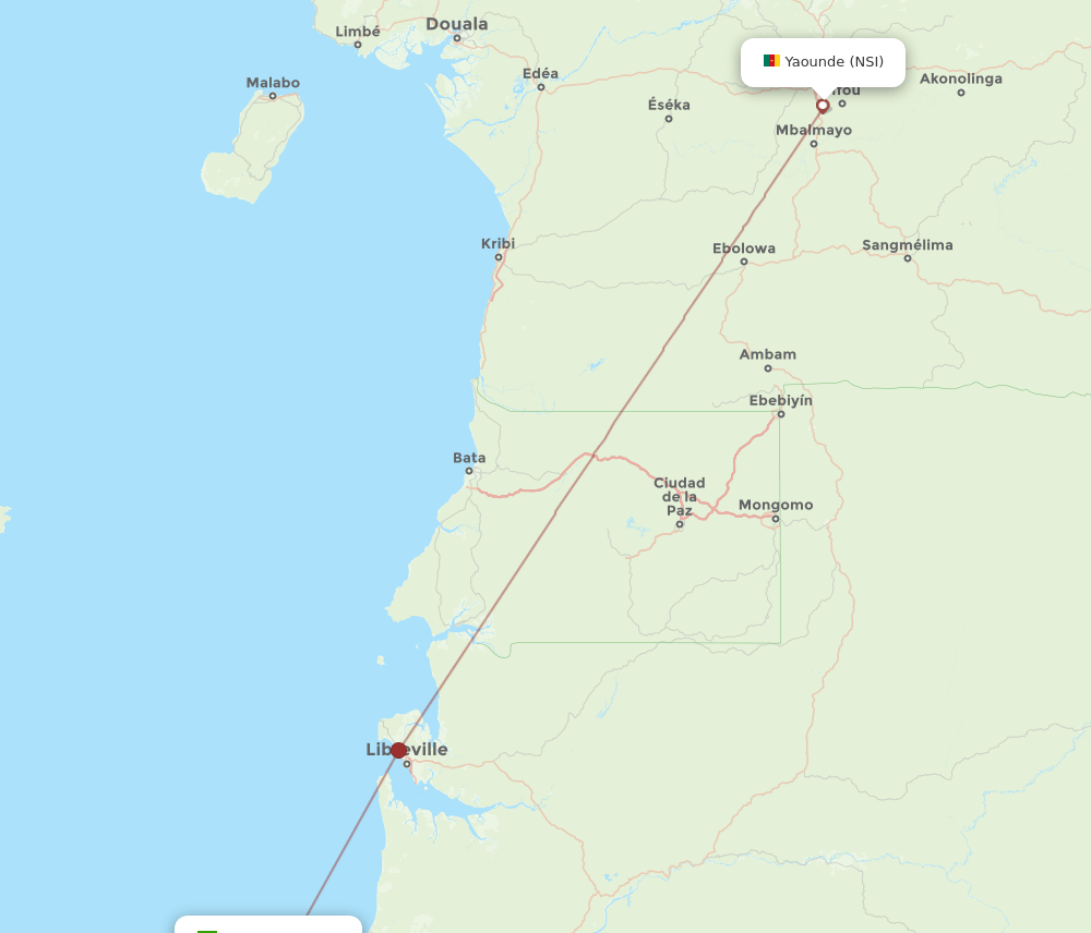 POG to NSI flights and routes map