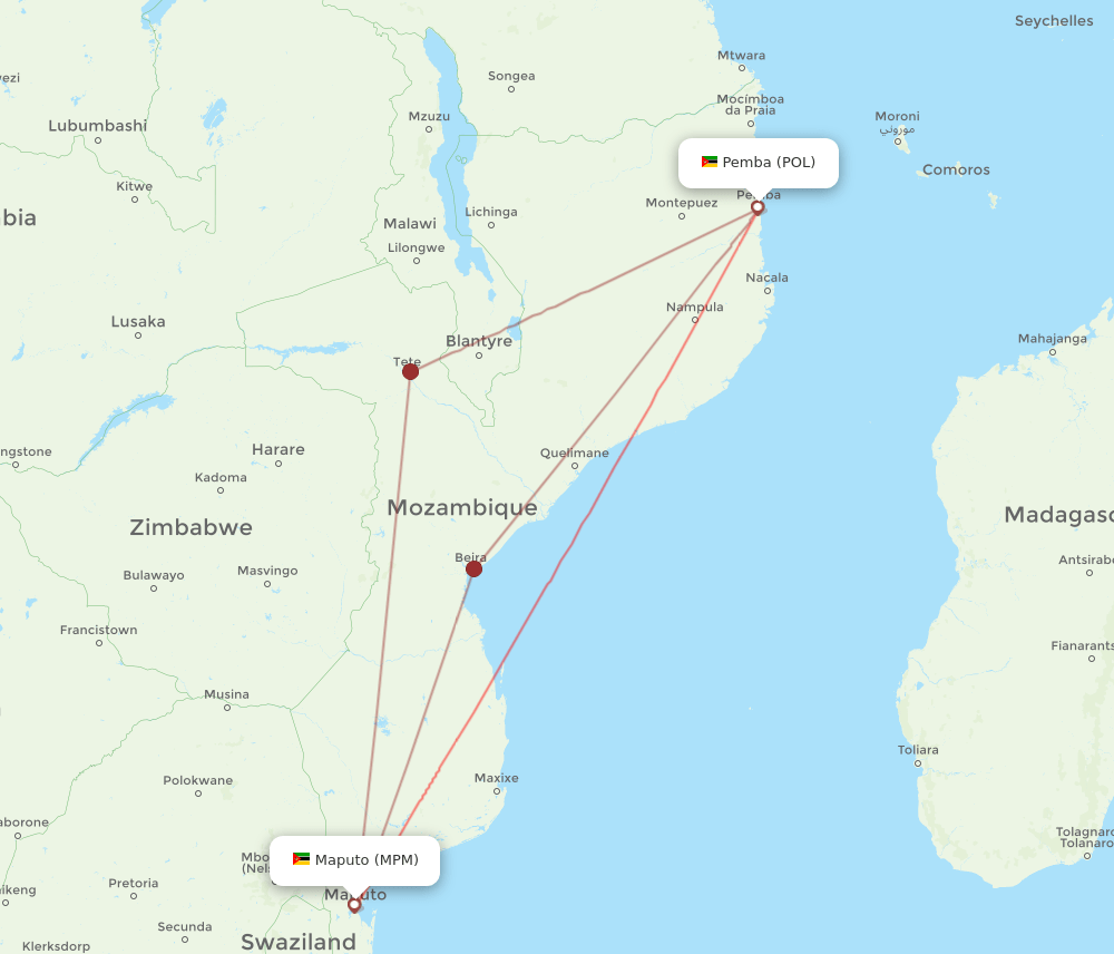 POL-MPM flight routes