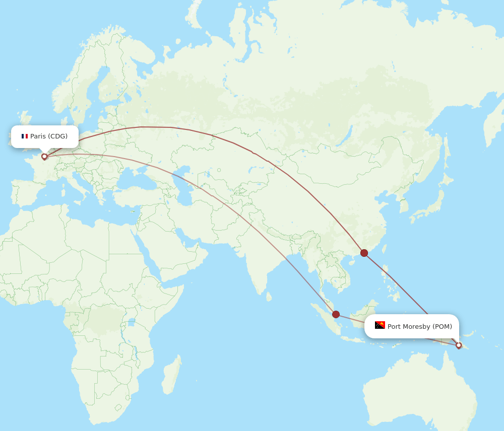 POM-CDG flight routes