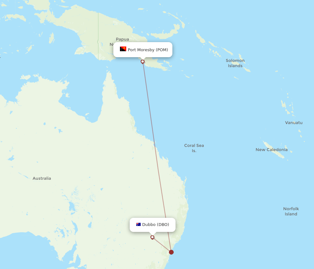 POM-DBO flight routes