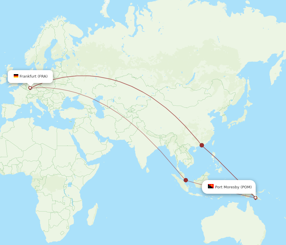POM-FRA flight routes
