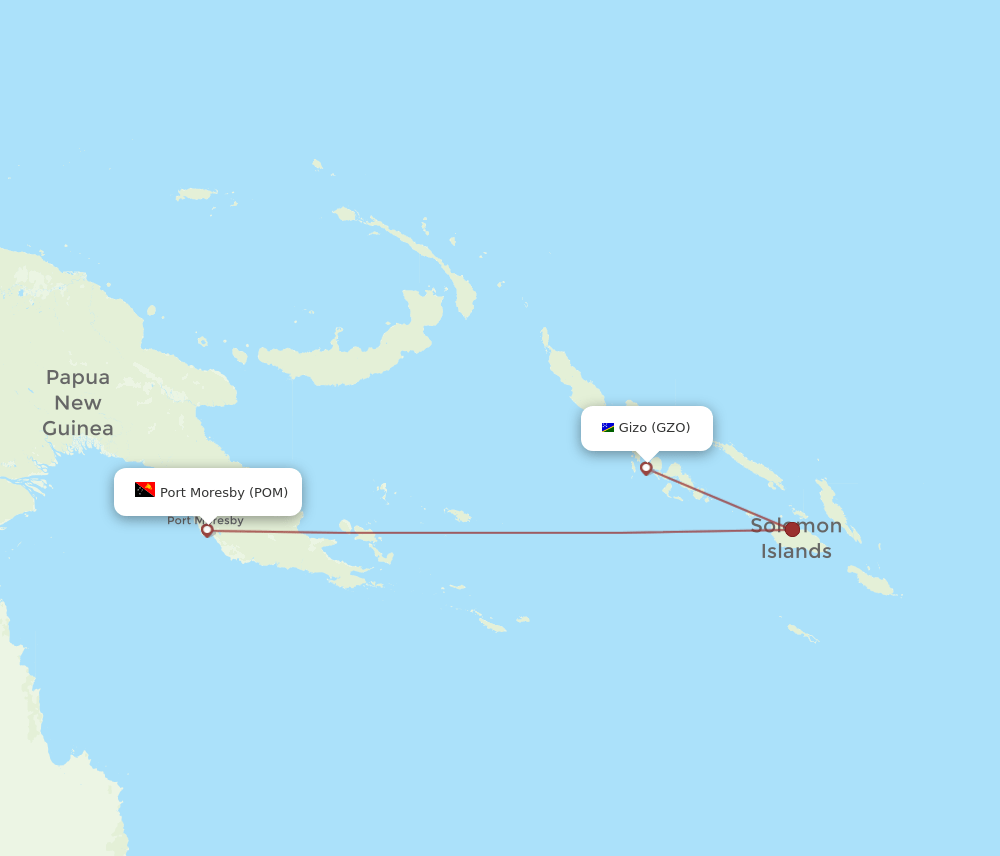 POM to GZO flights and routes map