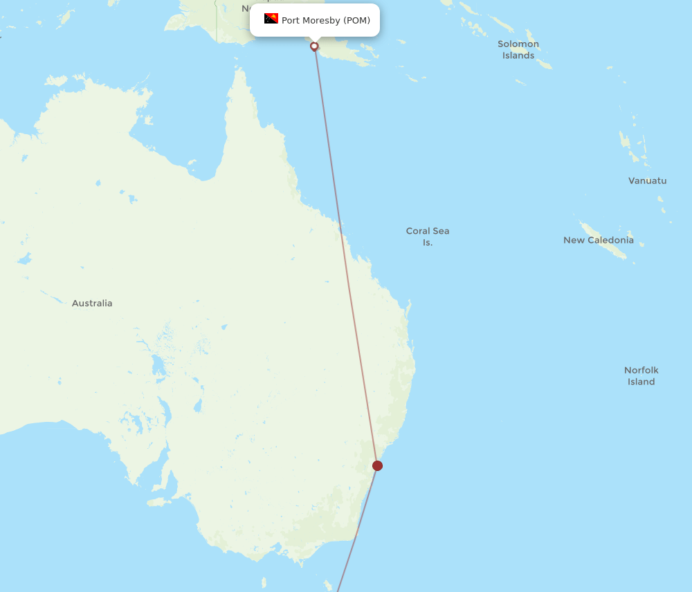POM-HBA flight routes