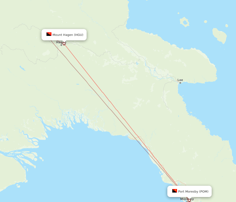 POM to HGU flights and routes map