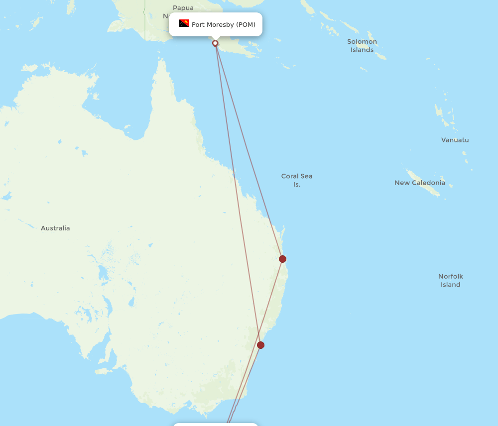 POM-LST flight routes