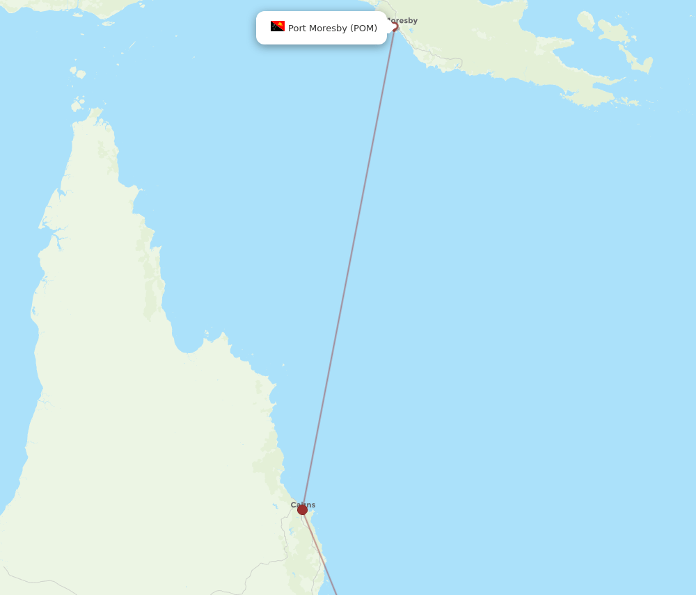 POM to TSV flights and routes map