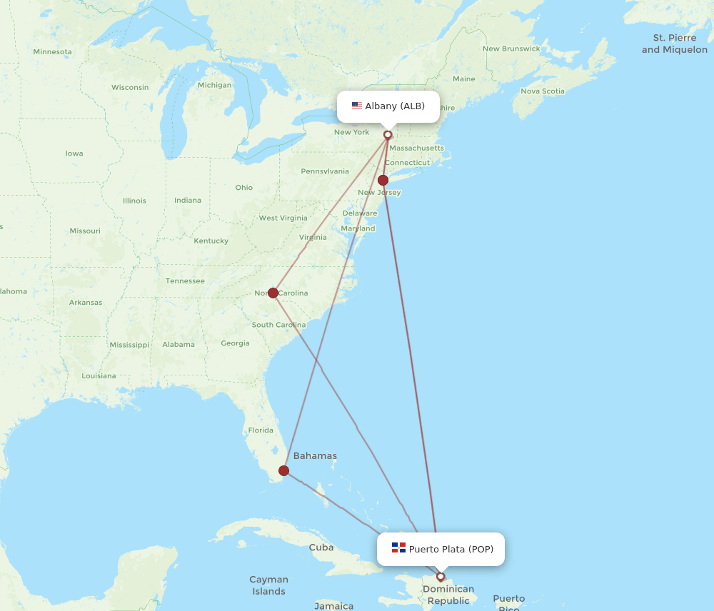 POP-ALB flight routes