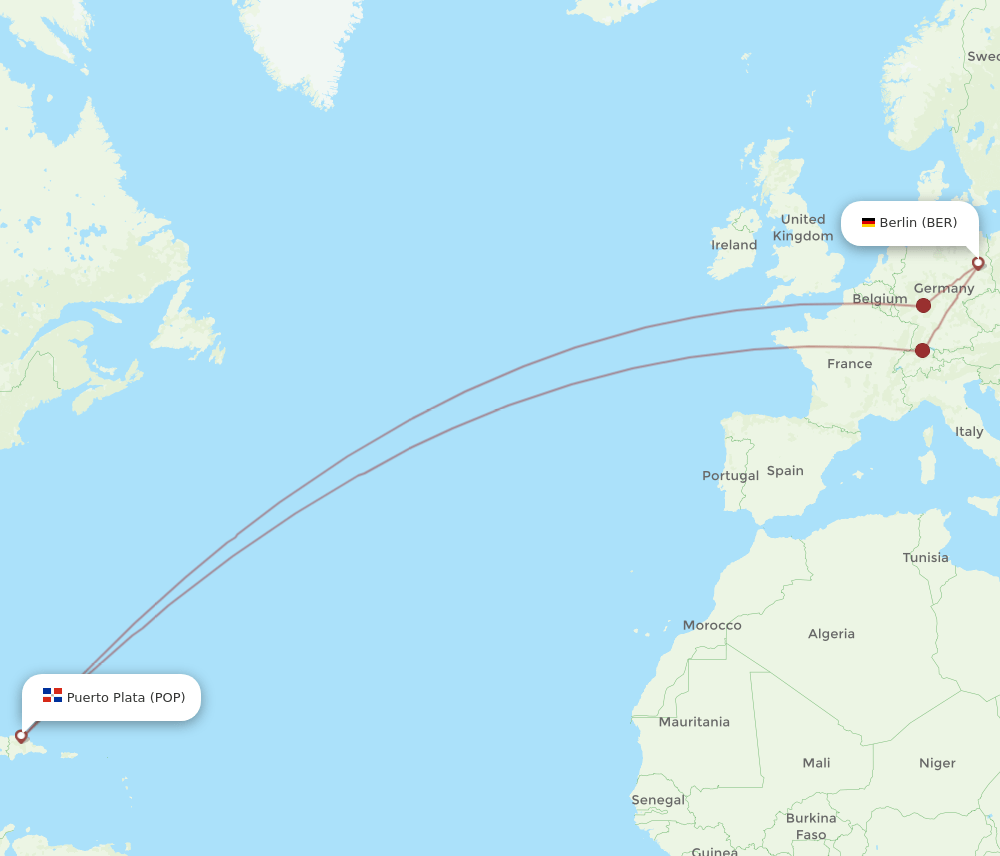 POP-BER flight routes